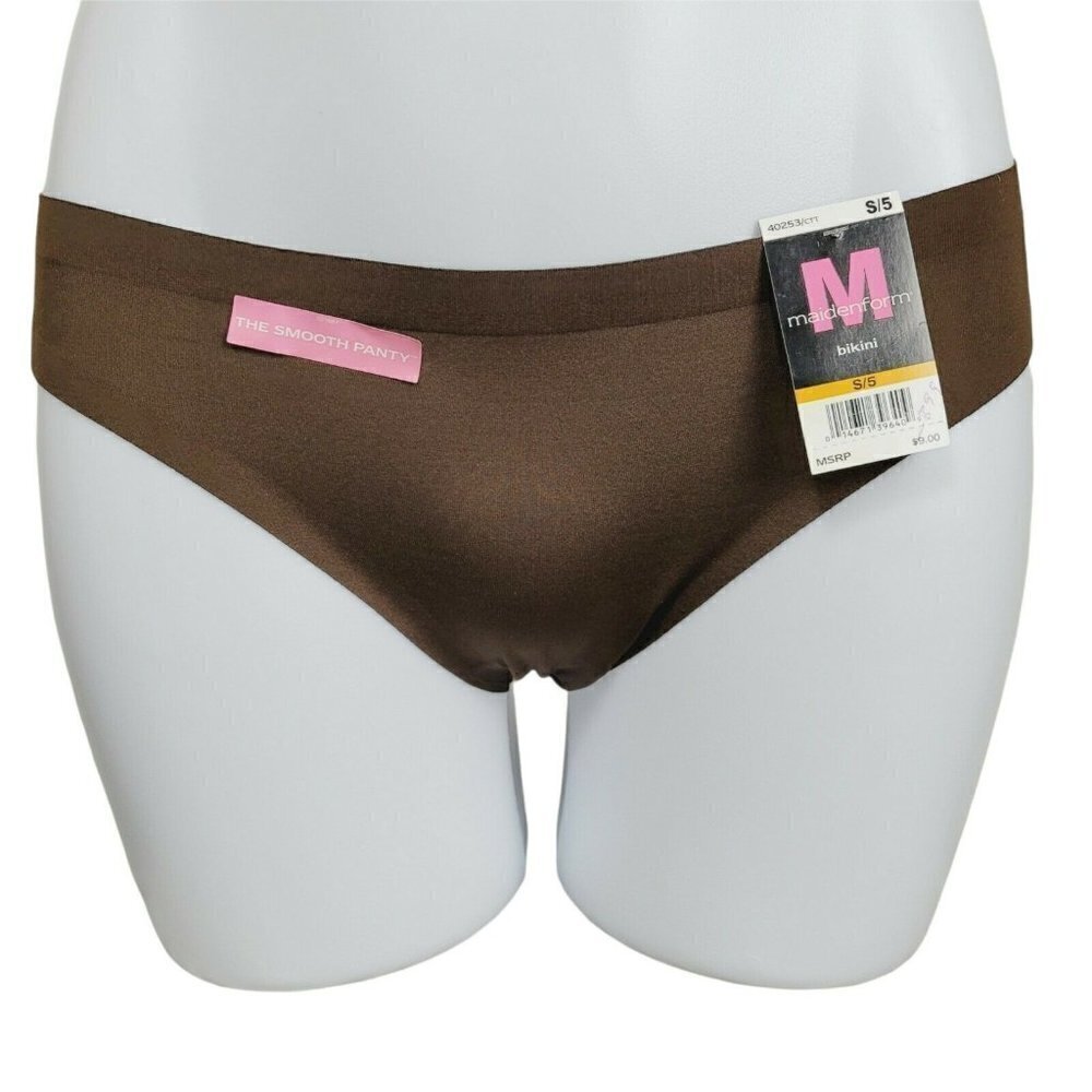 Maidenform The Smooth Panty Bikini Brown 40253 Sz 5/Sm Shaping Tagless Discontin